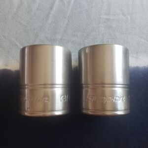 2 Snap On Beer Can Coolers Insulated Drink Koozie Coozie Socket Stainless Steel